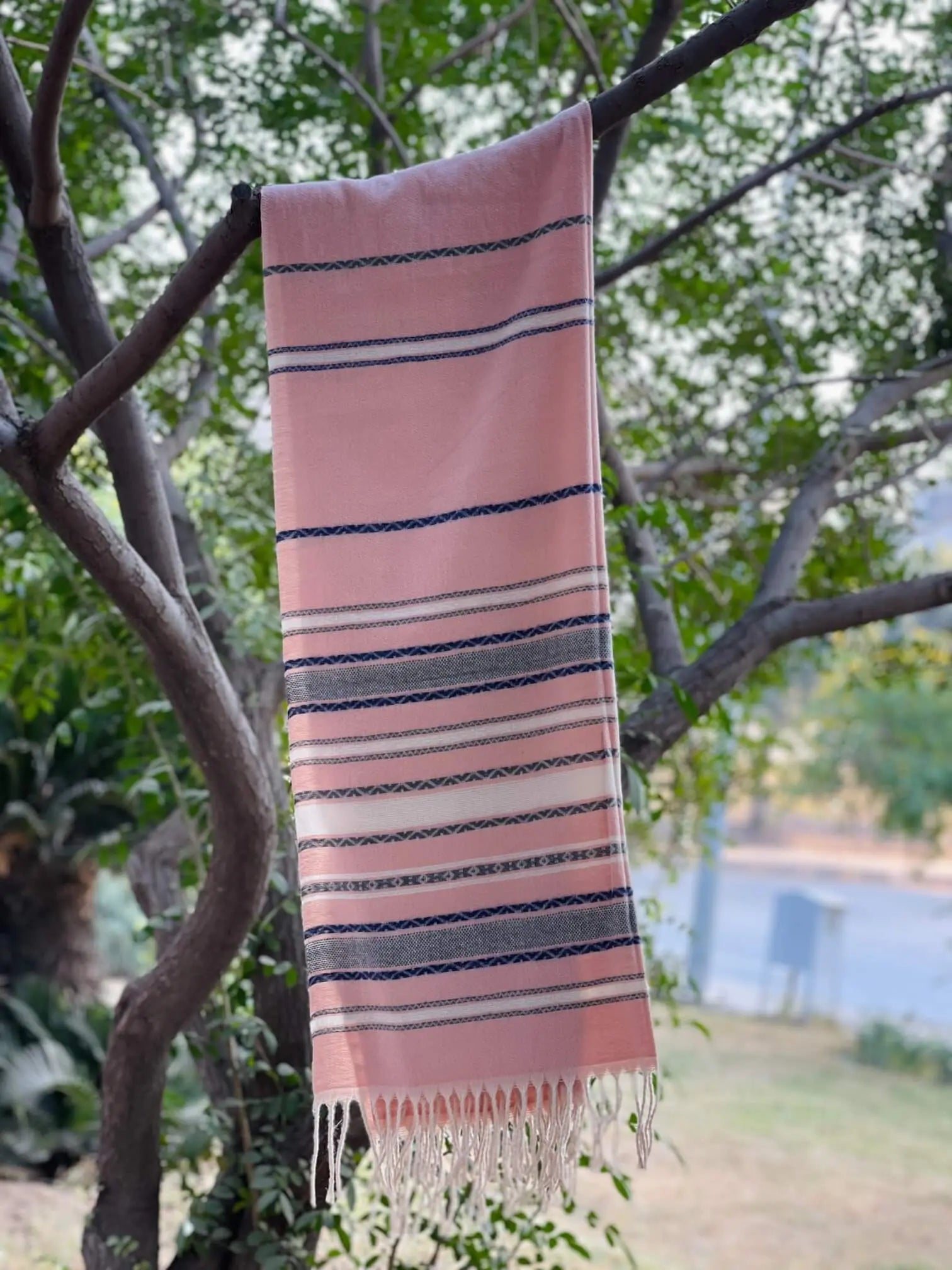 Baby Pink Lining Cashmere Wool Hijab